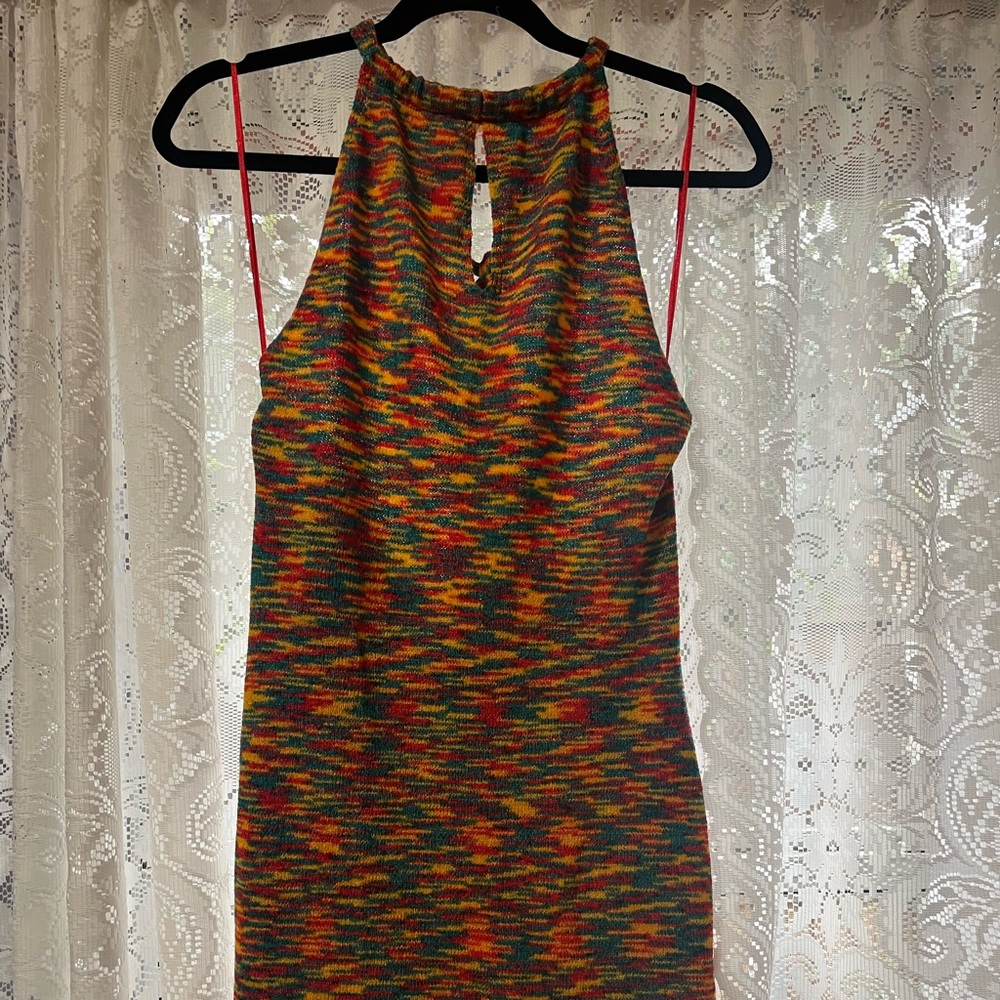 Rainbow halter dress size large